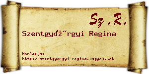 Szentgyörgyi Regina névjegykártya